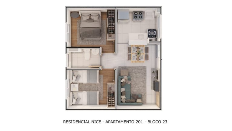 Imagem Apartamento com 2 Quartos à Venda, 45 m² em Parque das Nações - Parnamirim