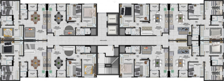 Imagem Apartamento com 2 Quartos à Venda, 53 m² em Santa Augusta - Criciúma