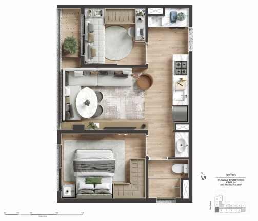 Apartamento com 2 Quartos à Venda, 29 m²em Perdizes - São Paulo