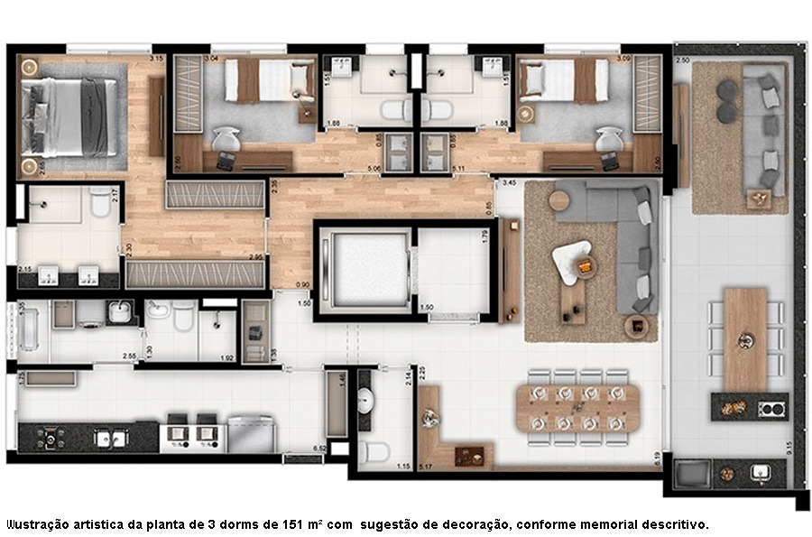 Apartamento com 3 Quartos à Venda, 151 m²em Água Branca - São Paulo