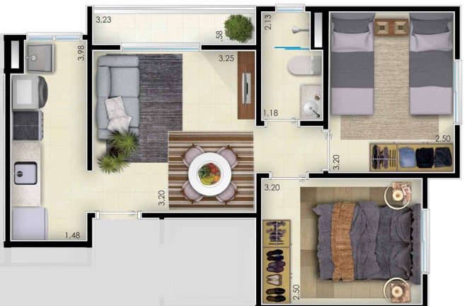 Imagem Apartamento com 2 Quartos à Venda, 45 m²em Praça Seca - Rio de Janeiro