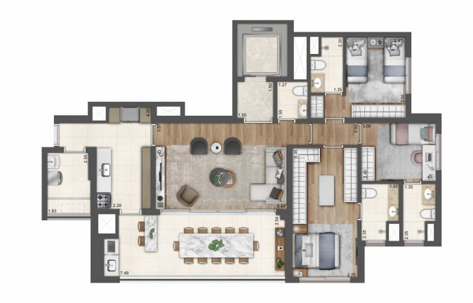 Imagem Apartamento com 3 Quartos à Venda, 123 m² em Jardim Aurélia - São Paulo