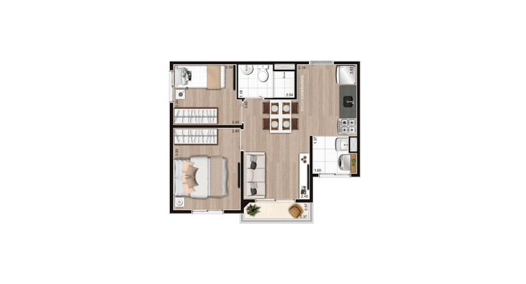 Apartamento com 2 Quartos à Venda, 37 m²em Vila Independência - São Paulo