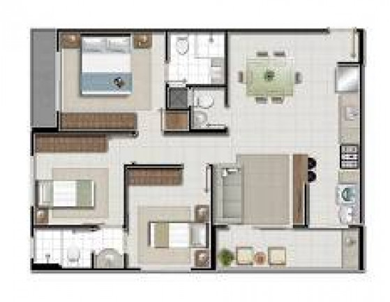 Apartamento com 3 Quartos à Venda, 74 m²em Vila Rosa - Goiânia