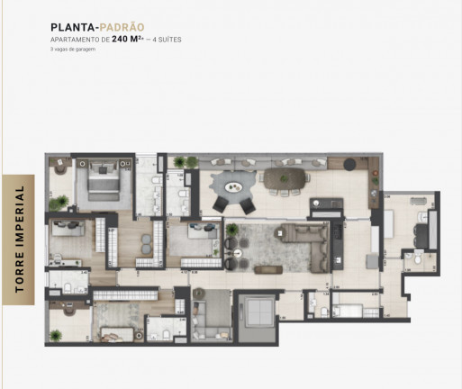 Apartamento com 3 Quartos à Venda, 240 m² em Chácara Itaim - São Paulo