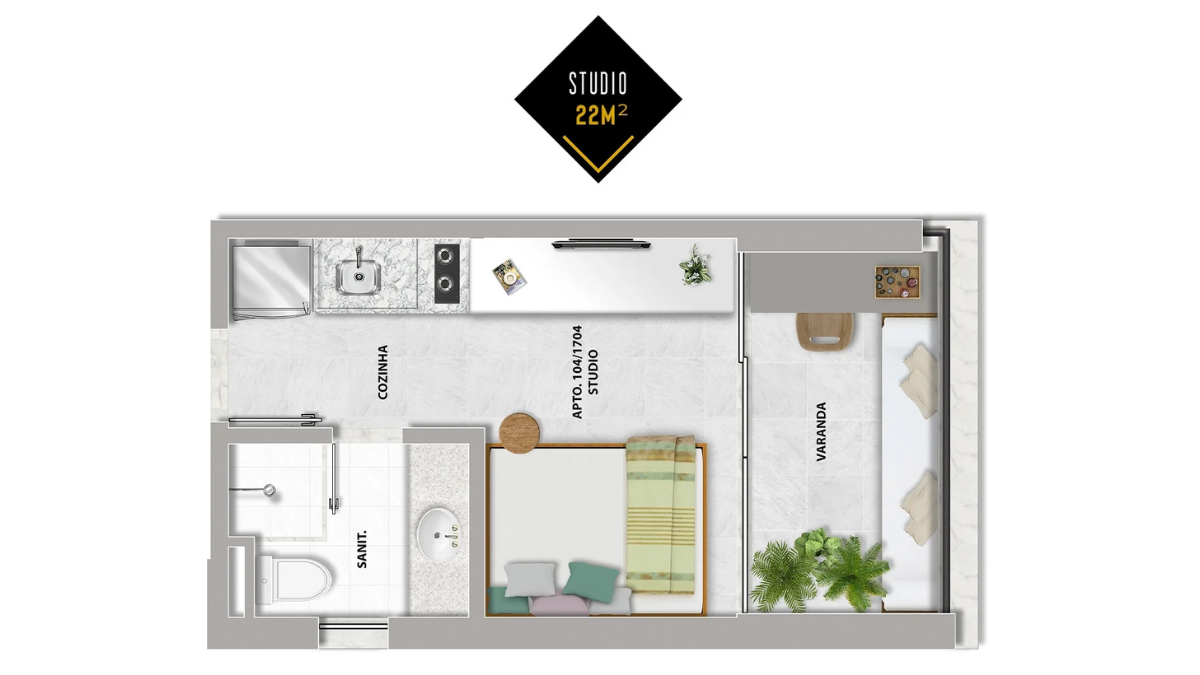 Apartamento com 1 Quarto à Venda, 22 m²em Barra - Salvador