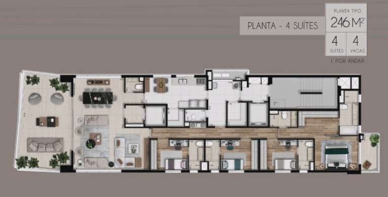 Apartamento com 4 Quartos à Venda, 246 m²em Itaim Bibi - São Paulo