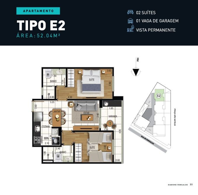 Foto do imóvel: Apartamento com 2 Quartos à Venda, 54 m² em Granbery - Juiz de Fora