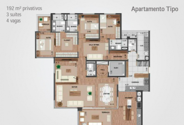 Imagem Apartamento com 3 Quartos à Venda, 192 m² em Campo Belo - São Paulo