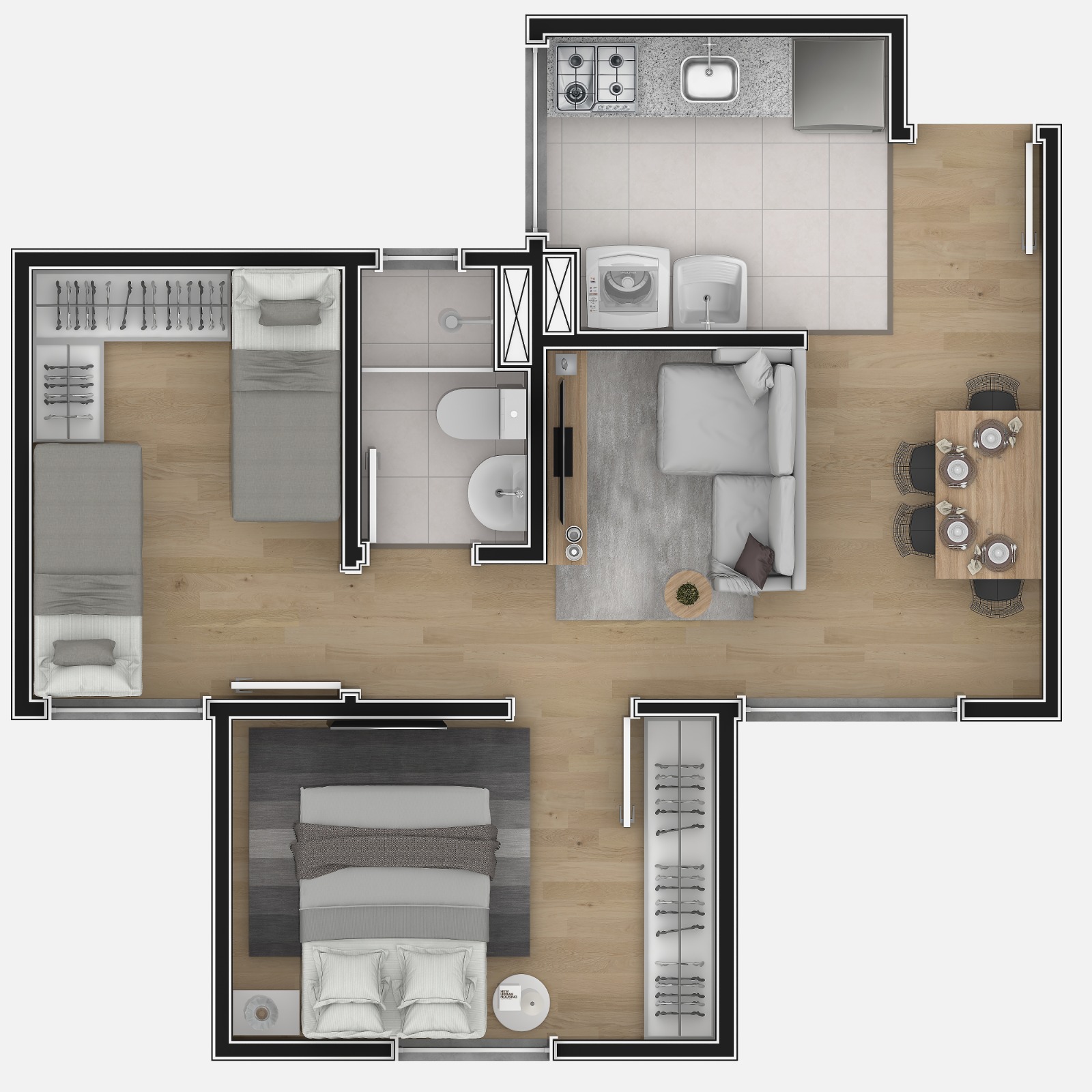 Imagem Apartamento com 2 Quartos à Venda, 43 m²em Boehmerwald - Joinville