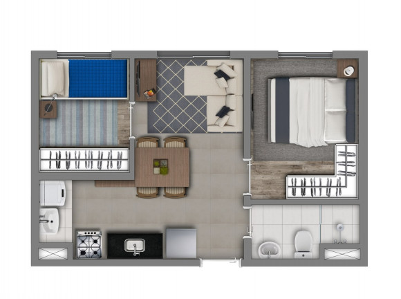 Apartamento com 2 Quartos à Venda, 34 m² em Guaianazes - São Paulo