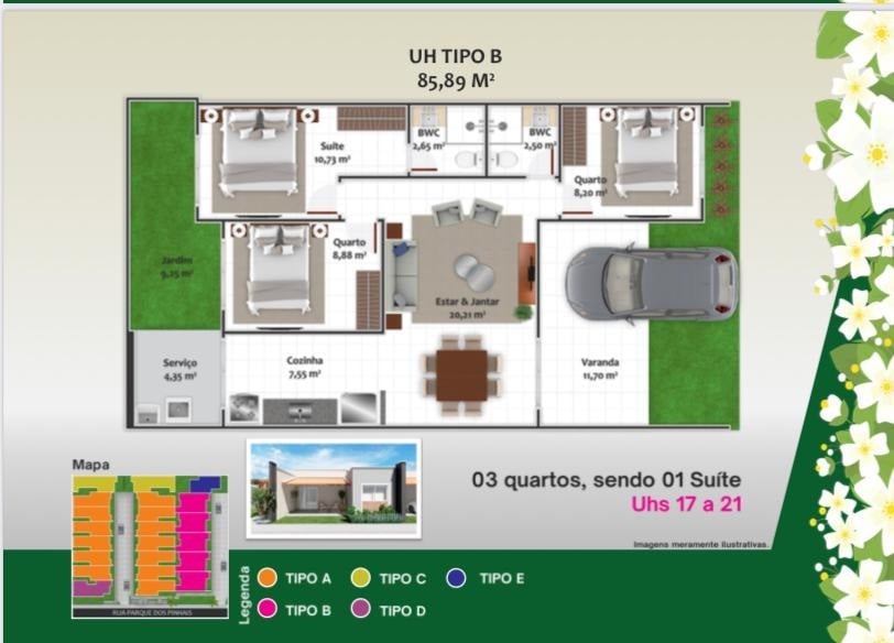 Foto do imóvel: Casa de Condomínio com 2 Quartos à Venda, 73 m² em Parque das Árvores - Parnamirim