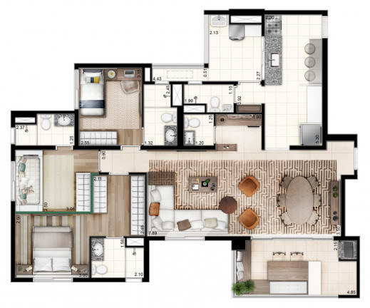 Imagem Apartamento com 4 Quartos à Venda, 127 m² em Jardim Caboré - São Paulo