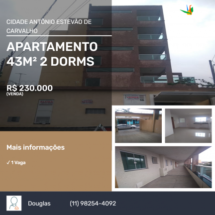 Imagem Apartamento com 2 Quartos à Venda, 43 m² em Cidade Antônio Estevão De Carvalho - São Paulo