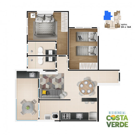 Imagem Apartamento com 2 Quartos à Venda, 77 m² em Vila Atlântica - Mongaguá