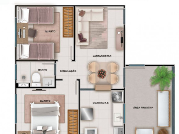 Imagem Apartamento com 2 Quartos à Venda, 44 m² em Centro - Nova Iguaçu