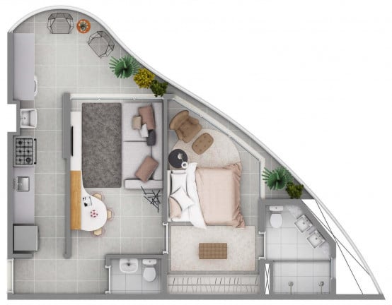 Imagem Apartamento com 1 Quarto à Venda, 53 m² em Dezoito do Forte Empresarial/Alphaville. - Barueri