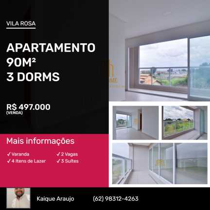 Imagem Apartamento com 3 Quartos à Venda,  em Vila Rosa - Goiânia