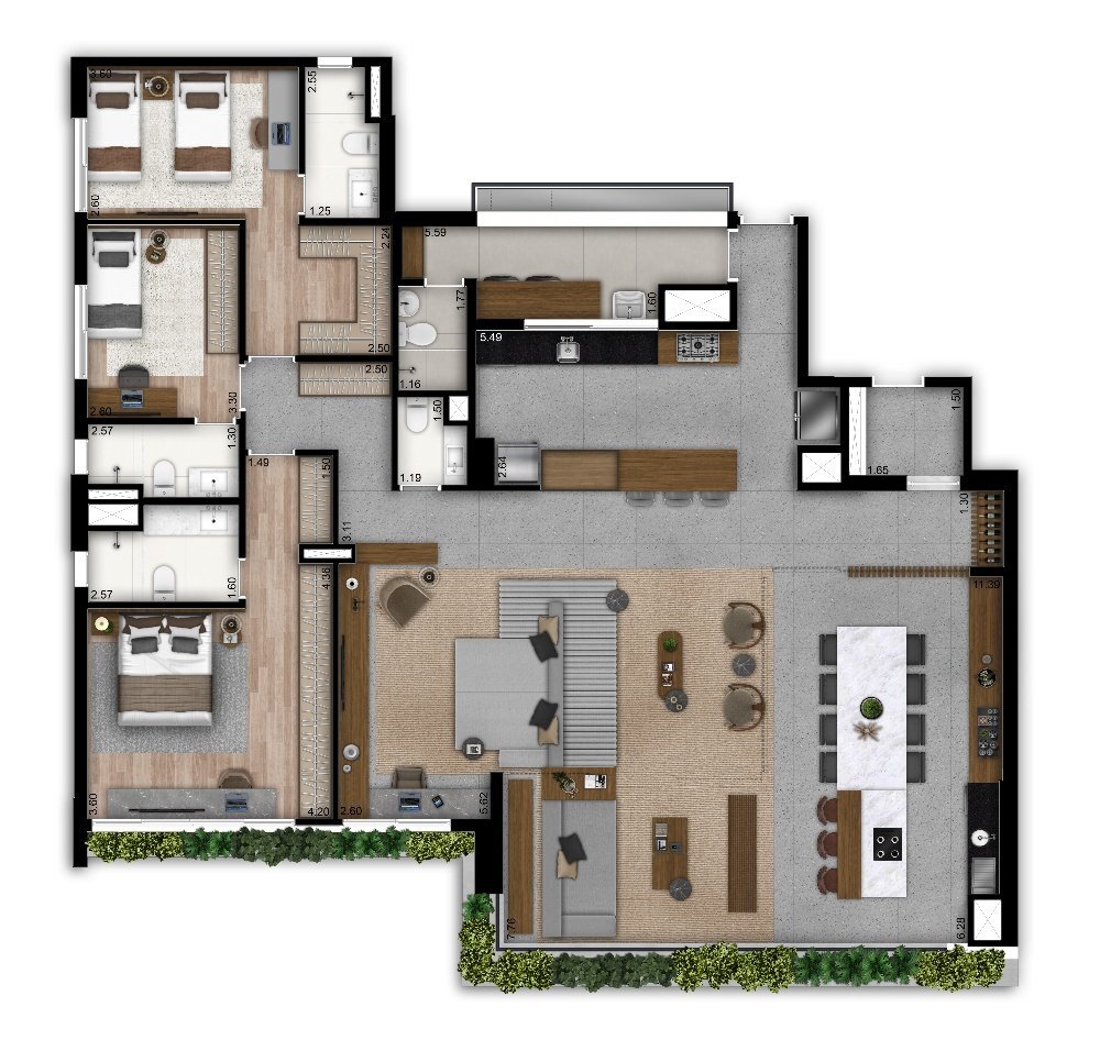 Foto do imóvel: Apartamento com 3 Quartos à Venda, 201 m² em Brooklin Paulista - São Paulo