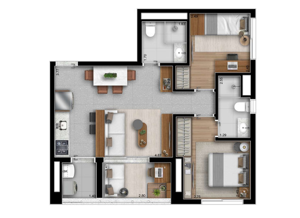 Apartamento com 2 Quartos à Venda, 58 m²em Perdizes - São Paulo