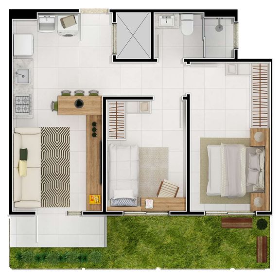 Imagem Apartamento com 2 Quartos à Venda, 49 m² em Praia De Fora - Palhoça