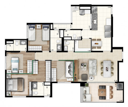 Imagem Apartamento com 4 Quartos à Venda, 127 m² em Jardim Caboré - São Paulo