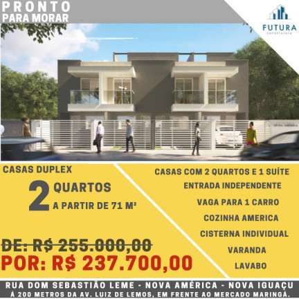 Imagem Casa com 2 Quartos à Venda, 50 m² em Nova América - Nova Iguaçu