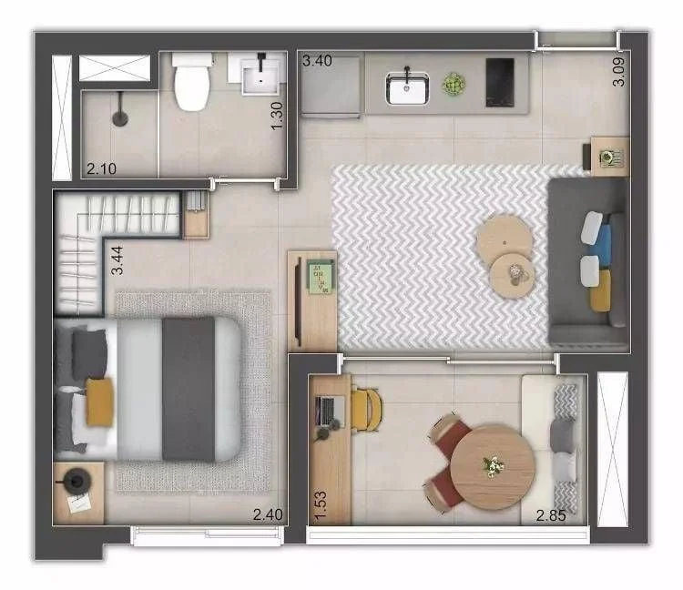 Apartamento com 2 Quartos à Venda, 48 m²em Belenzinho - São Paulo