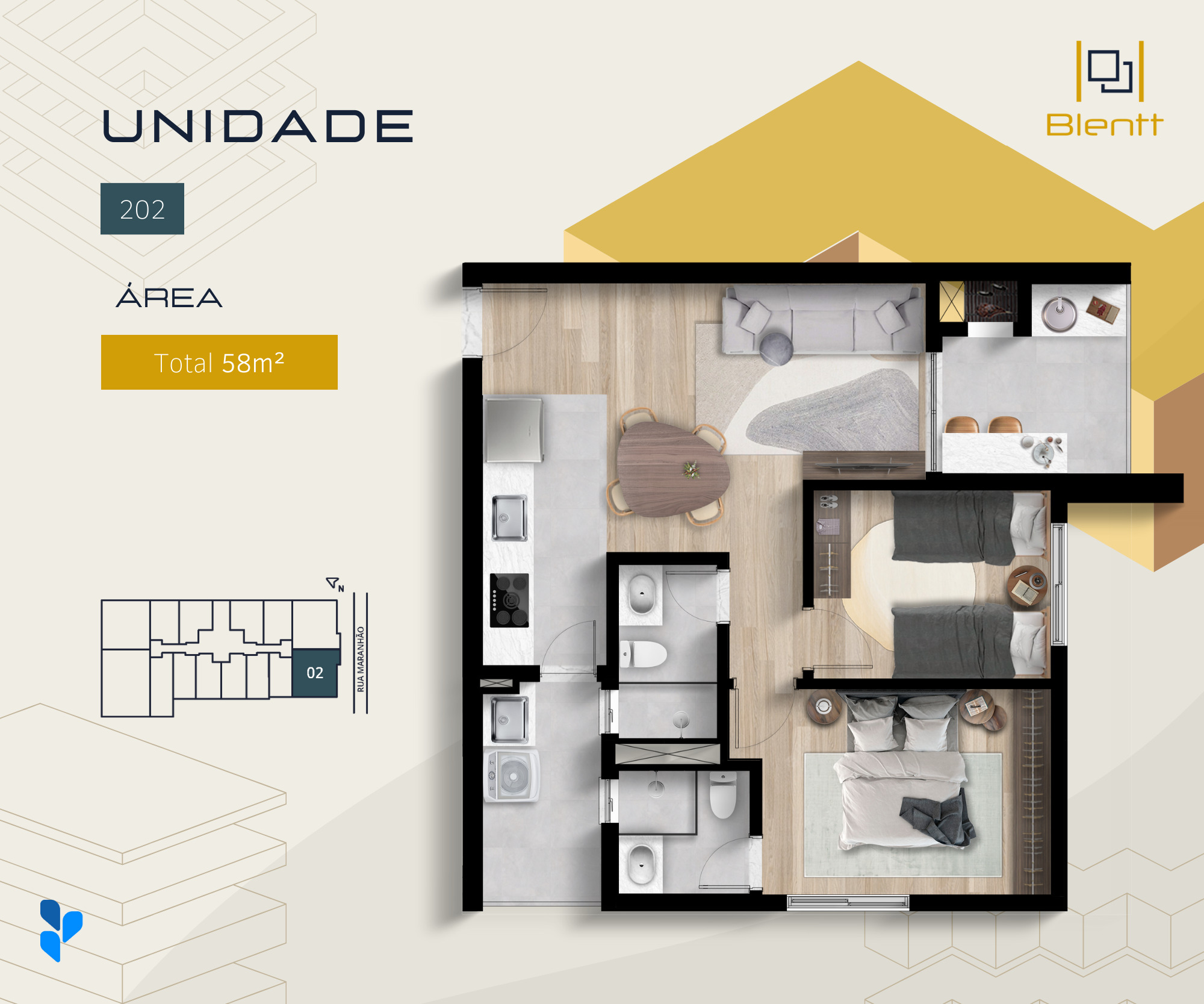 Imagem Apartamento com 2 Quartos à Venda, 58 m²em Portão - Curitiba