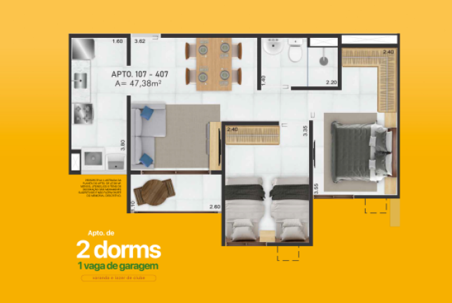 Imagem Apartamento com 2 Quartos à Venda, 47 m² em Garapu - Cabo de Santo Agostinho