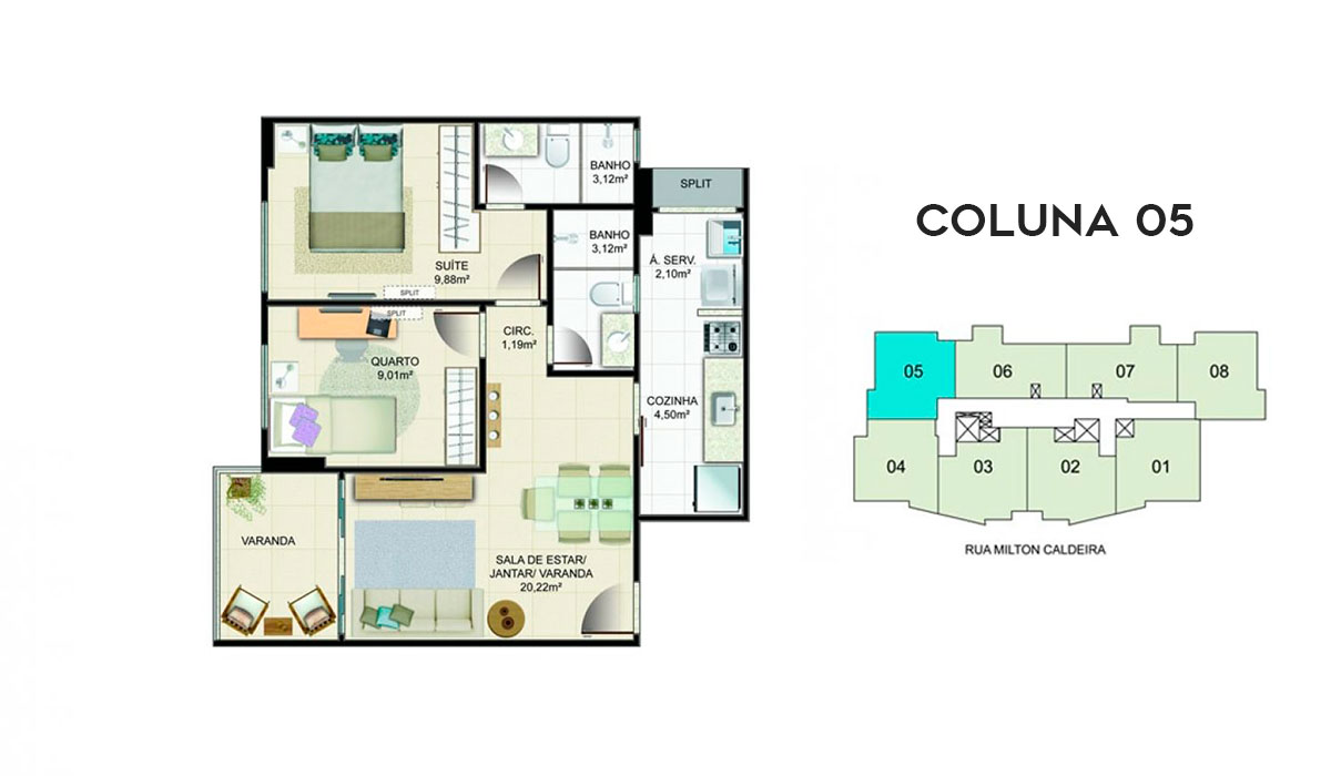 Foto do imóvel: Apartamento com 3 Quartos à Venda ou Temporada, 60 m²em Itapuã - Vila Velha