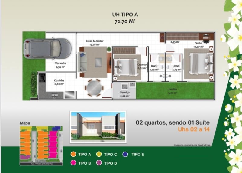 Foto do imóvel: Casa de Condomínio com 2 Quartos à Venda, 73 m² em Parque das Árvores - Parnamirim