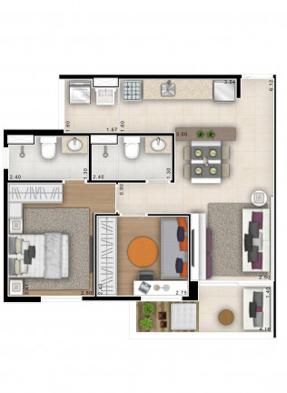 Imagem Apartamento com 2 Quartos à Venda, 60 m² em Belenzinho - São Paulo
