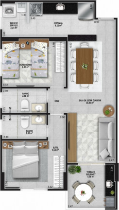 Imagem Apartamento com 2 Quartos à Venda, 62 m² em Aviação - Praia Grande