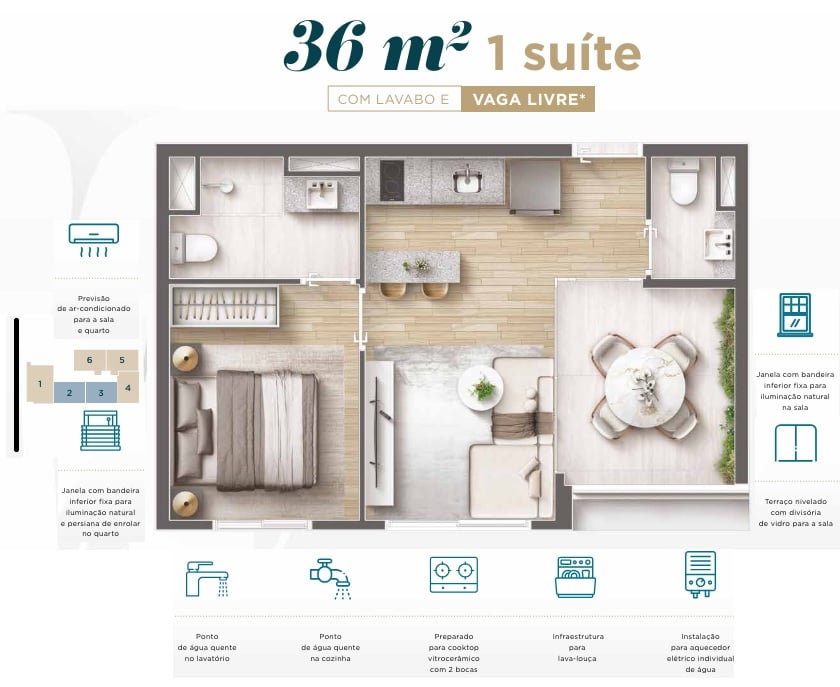 Foto do imóvel: Apartamento com 1 Quarto à Venda, 36 m² em Vila Pirajussara - São Paulo