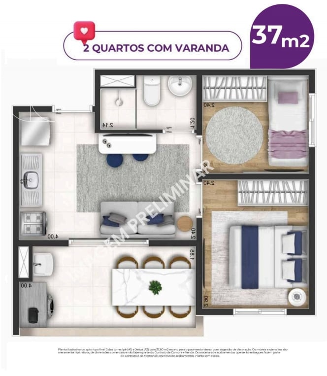 Foto do imóvel: Apartamento com 2 Quartos à Venda, 34 m² em Vila Zelina - São Paulo