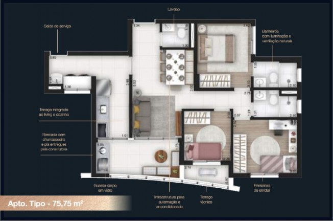 Imagem Apartamento com 3 Quartos à Venda, 80 m² em Vila Osasco - Osasco