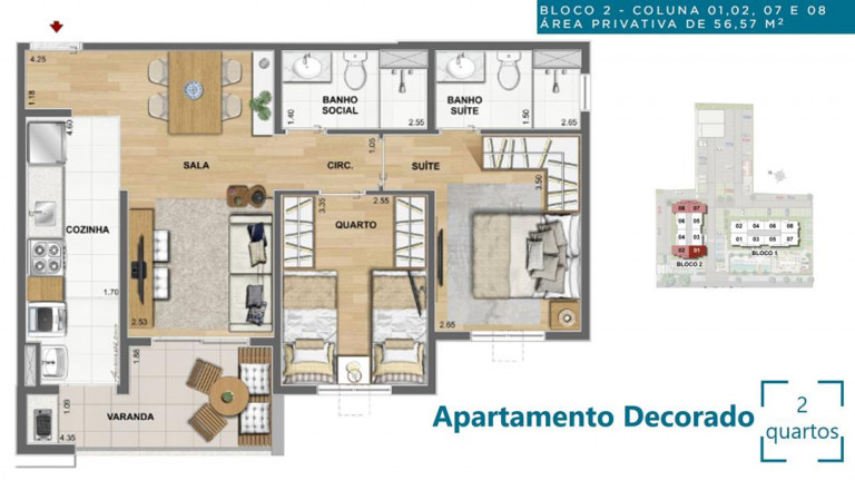 Imagem Apartamento com 2 Quartos à Venda, 56 m² em Marechal Hermes - Rio de Janeiro