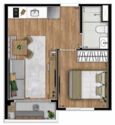 Apartamento com 1 Quarto à Venda, 29 m² em Vila Santa Catarina - São Paulo