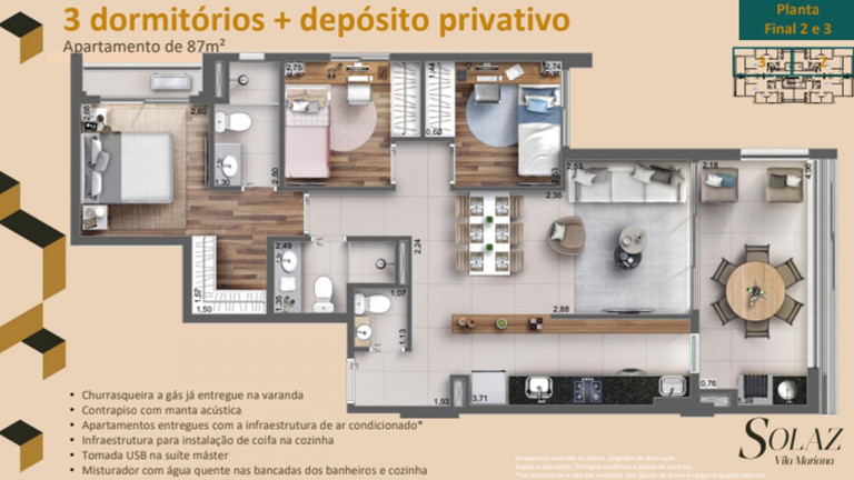 Imagem Apartamento com 3 Quartos à Venda, 87 m²em Vila Mariana - São Paulo