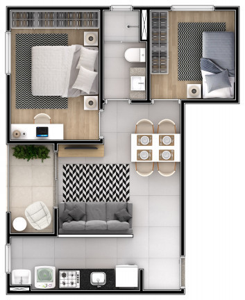 Imagem Apartamento com 2 Quartos à Venda, 45 m² em Chácara Nossa Senhora de Fátima - Cotia