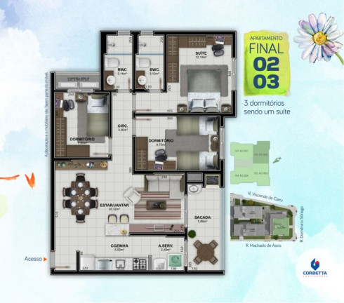 Imagem Apartamento com 3 Quartos à Venda, 78 m² em Santa Bárbara - Criciúma