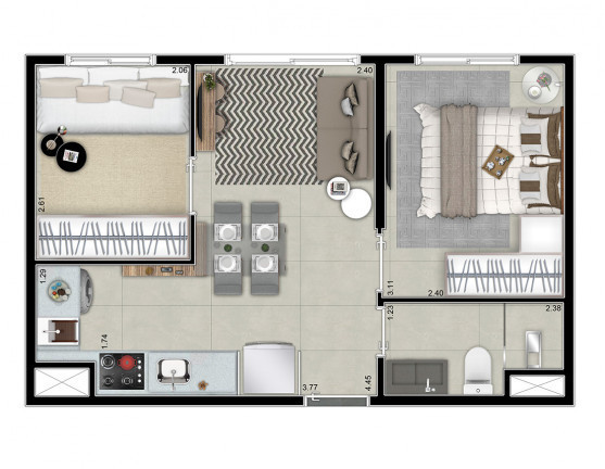 Imagem Apartamento com 2 Quartos à Venda, 33 m²em Vila Palmeiras - São Paulo