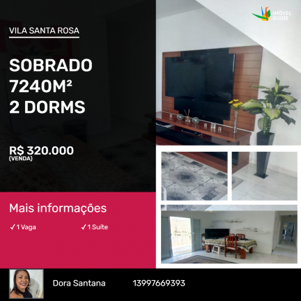 Imagem Sobrado com 2 Quartos à Venda, 7.240 m² em Vila Santa Rosa - Guarujá