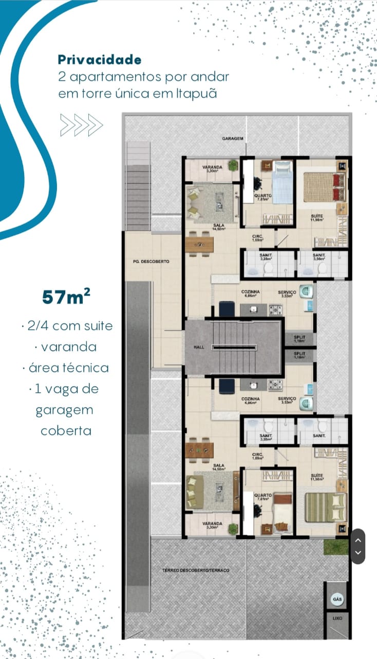 Imagem Apartamento com 2 Quartos à Venda, 57 m²em Itapuã - Salvador