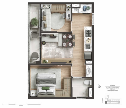 Apartamento com 2 Quartos à Venda, 29 m²em Perdizes - São Paulo