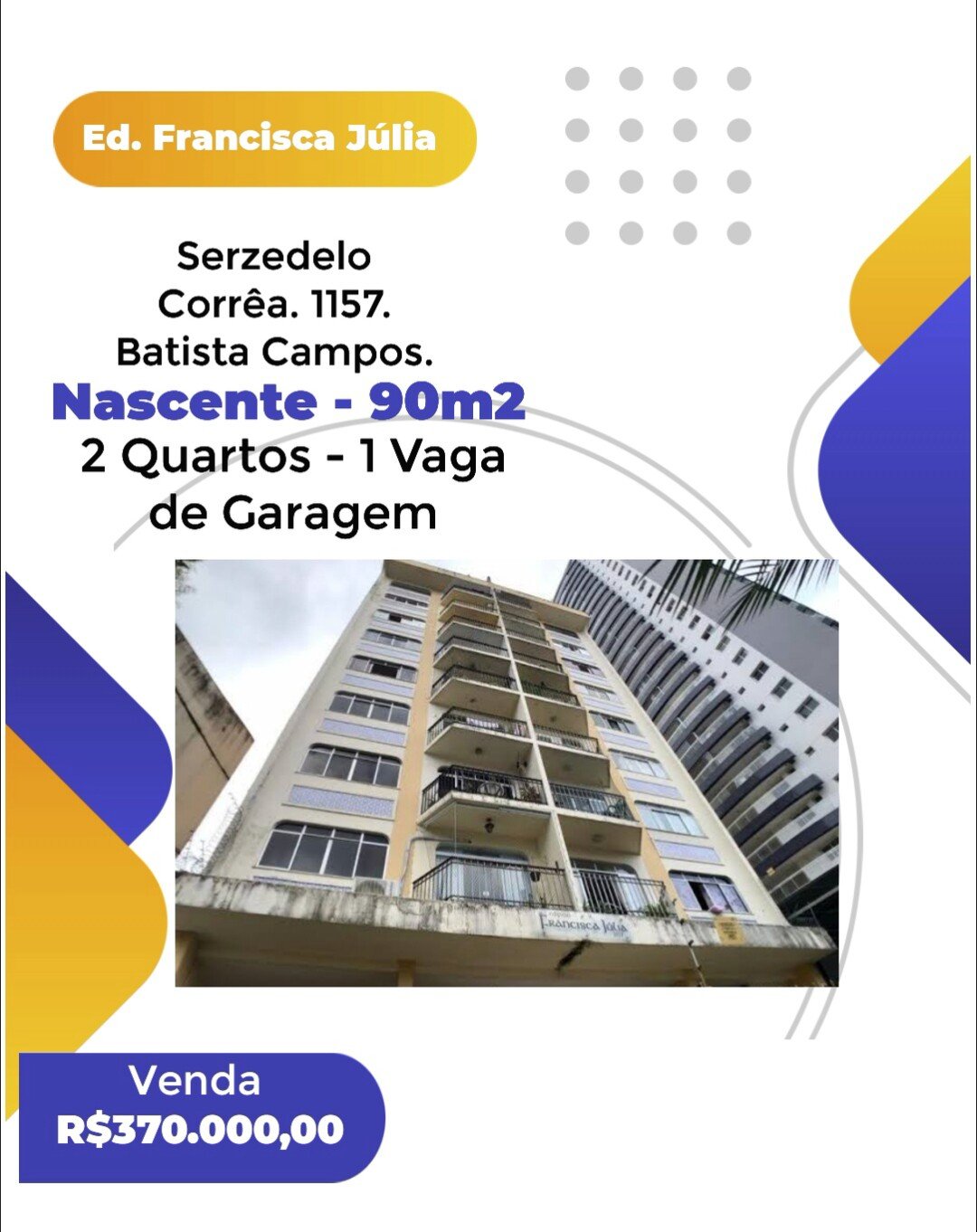 Imagem Apartamento com 2 Quartos à Venda, 90 m²em Batista Campos - Belém