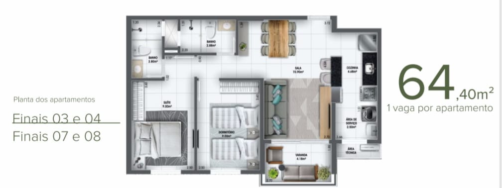 Imagem Apartamento com 2 Quartos à Venda, 63 m²em Centro - Bertioga