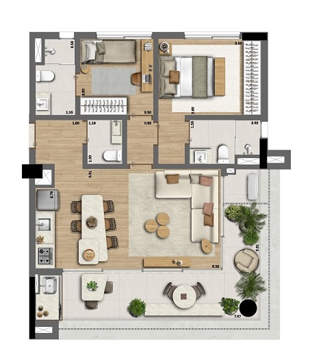 Apartamento com 2 Quartos à Venda, 81 m²em Sumarezinho - São Paulo