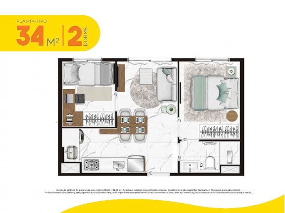Imagem Apartamento com 2 Quartos à Venda, 37 m² em Lapa De Baixo - São Paulo